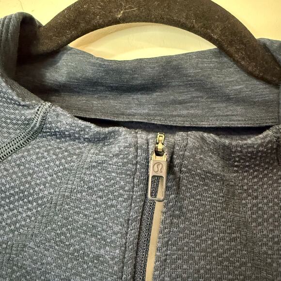 Lululemon Mens Metal Vent Tech Half Zip Navy Blue XL Running Stretch Active - Picture 3 of 7